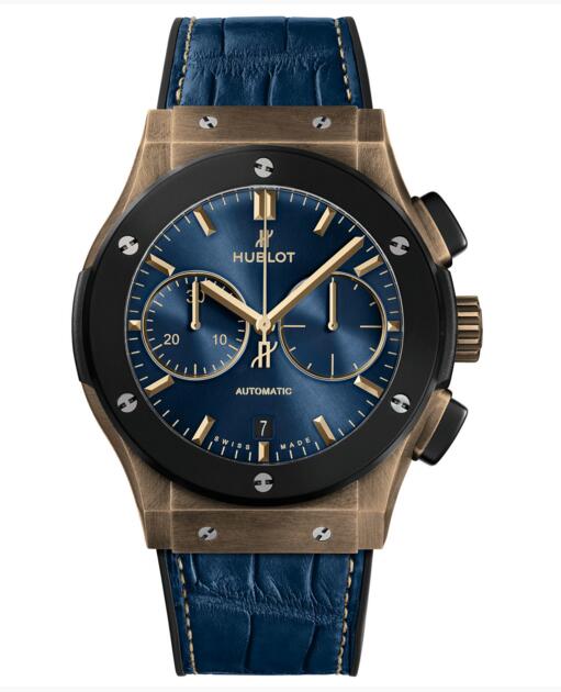 2018 Luxury Men Hublot Classic Fusion Chronograph Bronze Bucherer Blue Edition 521.BM.7180.LR.BUC18 watch